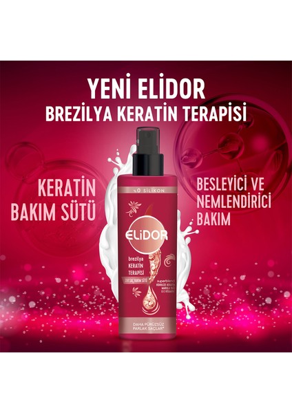 Sıvı Saç Bakım Sütü Brezilya Keratin Terapisi Hidrolize Keratin Marula Yağı E Vitamini 200 ml