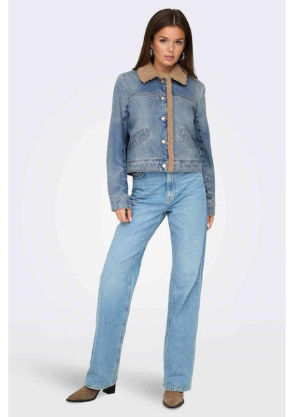 15325567 Onlnadya Ls Teddy Dnm Jacket Gua Kadın Ceket fırsatları