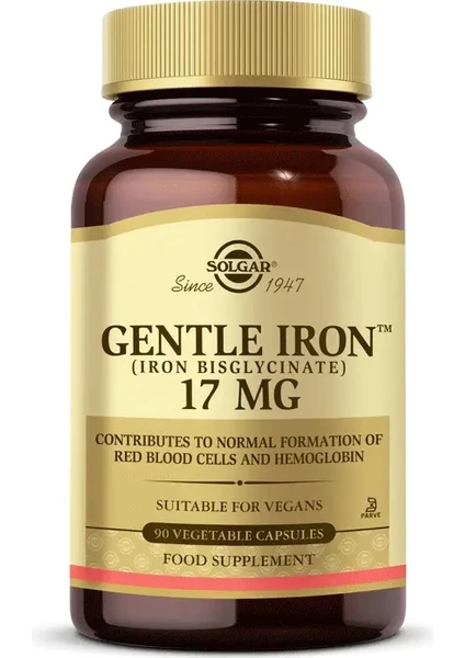 Gentle Iron 17 Mg 90 Kapsül Demir Takviyesi