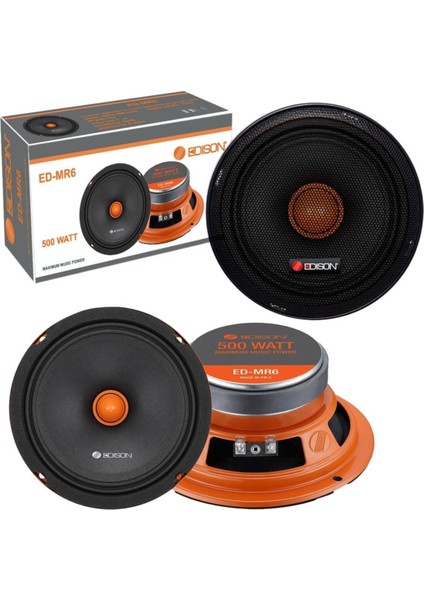 Oto Mıdrange 16CM 500W Kapaklı 2 Adet Edıson Ed-Mr6