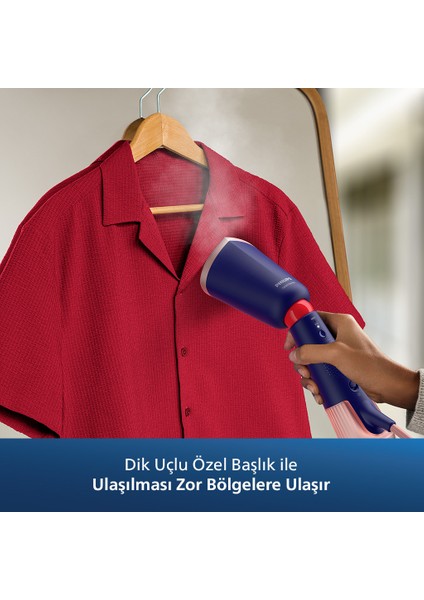 5000 Serisi El Tipi Buharlı Düzleştirici, Seyahat için Taşınabilir, Tak ve Çalıştır, Lacivert, STH5030/20