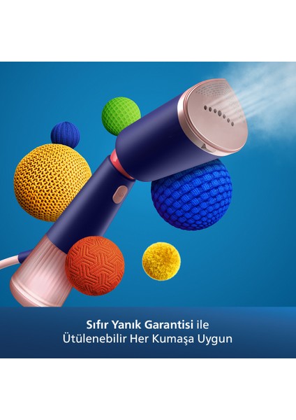 5000 Serisi El Tipi Buharlı Düzleştirici, Seyahat için Taşınabilir, Tak ve Çalıştır, Lacivert, STH5030/20