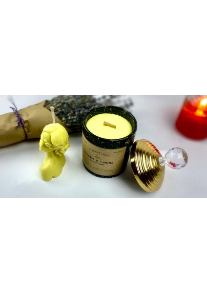 Stworkshop Hediyelik dekorasyon Özel Tasarım Kokulu Mum %100 Naturel Vegan Soya Wax Mumu Lavanta&vanilla Kokulu !!!kokulu 8cm kadın figür ve mantar kapaklı cam tüp kibrit hediyeli fiyatları