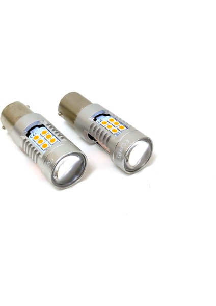 Platinum P21W 1156 Tek Duy LED Ampul Koyu Turuncu Mercekli