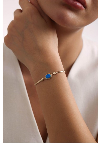 Galaxy Taşlı Ovalle I?talyan Tasarım Ezme Bileklik