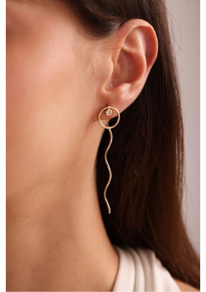 Sallantılı Taşlı Spiral Küpe