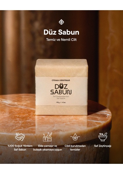 Doğal Besleyici Zeytinyağlı Düz Sabun - 130 Gr