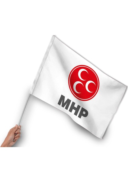 Sopalı Mhp Parti Bayrağı (10 Adet) Raşel Kumaş 50X75 cm