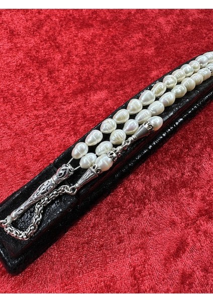 Inci Tesbih 925 Ayar Gümüş Aksesuarlı Küçük Boy 33 Lük Doğal Inci modelleri