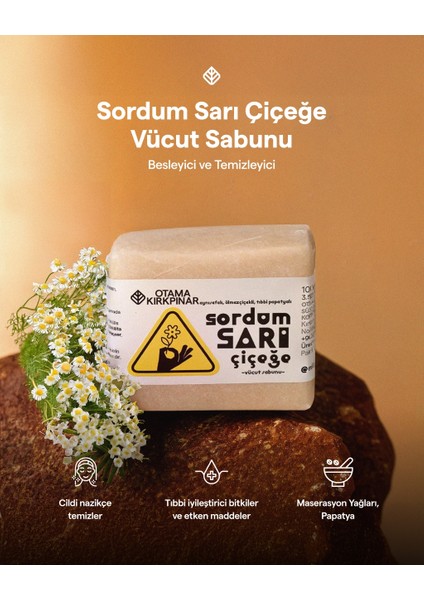 Sordum Sarı Çiçeğe - Doğal Vegan Vücut Sabunu