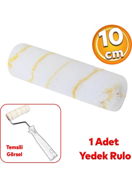 Saten Kalorifer Parmak Rulo Yedeği 10 cm Boya Iç Cephe Dış Cephe Ev Yağlı Silikonlu Boyama 1 Adet