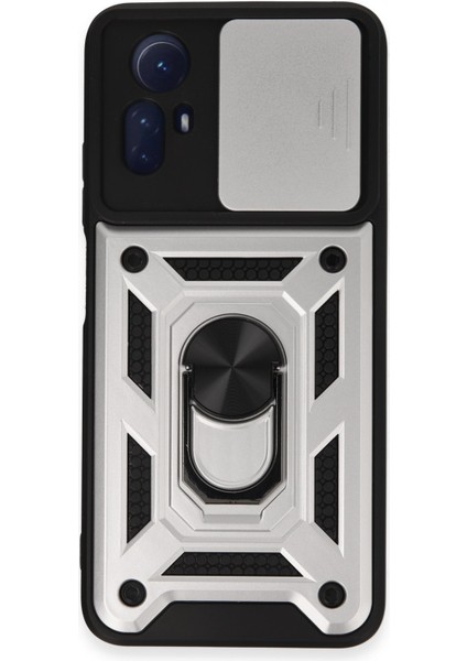 Xiaomi Redmi Note 12S ile Uyumlu Kılıf Pars Lens Sürgülü Yüzüklü Standlı Korumalı Kılıf