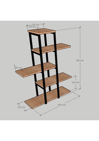 Dekoratif Saksılık Çiçeklik Metal Saksı Standı