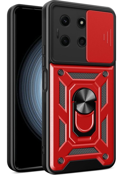 Infinix Note 30 ile Uyumlu Kılıf Pars Lens Sürgülü Yüzüklü Standlı Korumalı Kılıf