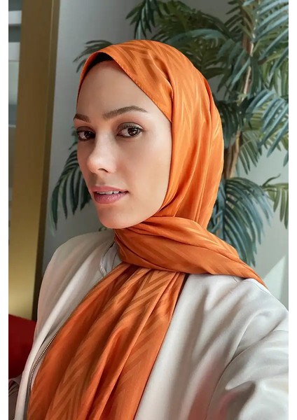 Ipeksi Jakar Lisa Şal Zikzak Desen - Turuncu fiyatları