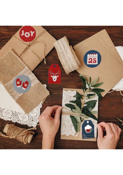 Yılbaşı Temalı Sticker Seti, 63 Adet Çıkartma, Yeniyıl Hediye Paketi Etiketleri, 21 Farklı Çeşit