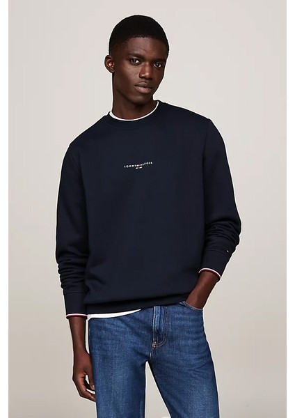 Erkek Yuvarlak Yaka Sweatshirt - Lacivert