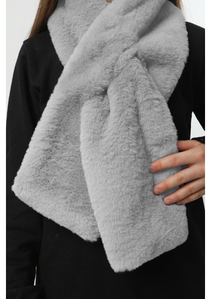Çocuk Peluş Kaşkol Boyunluk Atkı Rkb-Ç-01 Gri