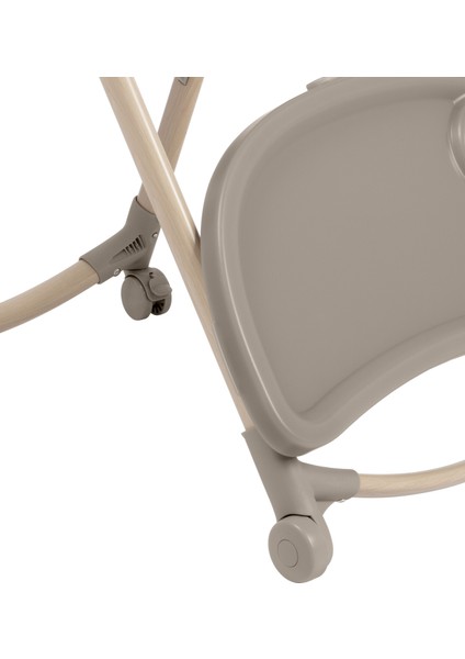 Minla Plus 6'sı Bir Arada Ahşap Görünümlü 4 Tekerlekli Mama Sandalyesi Elegance Terra