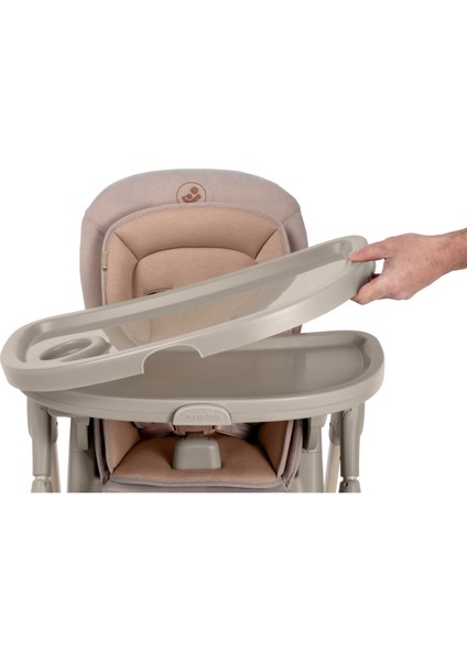 Minla Plus 6'sı Bir Arada Ahşap Görünümlü 4 Tekerlekli Mama Sandalyesi Elegance Terra