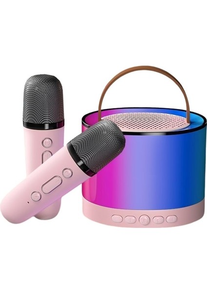 Taşınabilir Bluetooth Hoparlör 2 Kablosuz Mikrofonlu Çocuklar Için Mini Karaoke Makinesi (Yurt Dışından)
