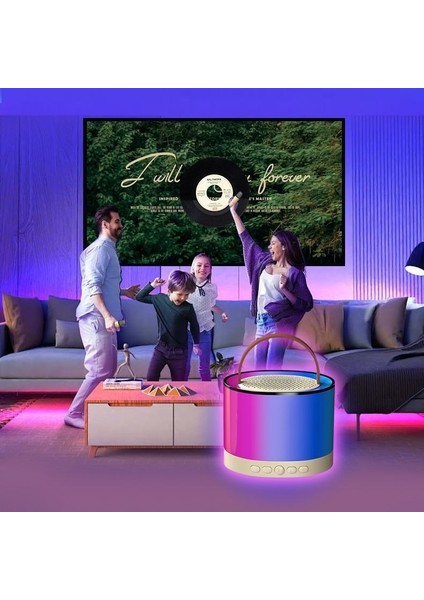 Taşınabilir Bluetooth Hoparlör 2 Kablosuz Mikrofonlu Çocuklar Için Mini Karaoke Makinesi (Yurt Dışından)
