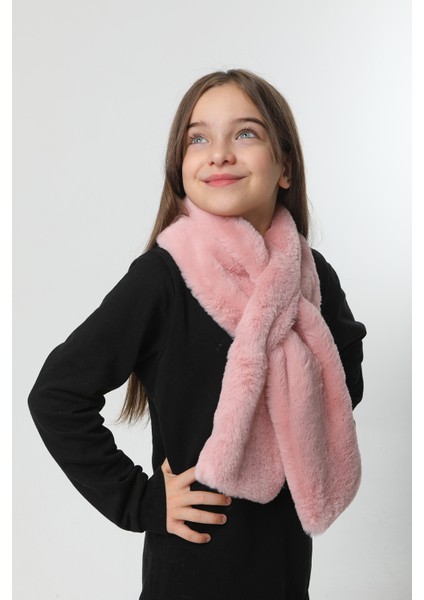 Çocuk Peluş Kaşkol Boyunluk Atkı Rkb-Ç-01 Pembe fiyatları