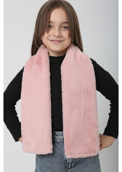 Çocuk Peluş Kaşkol Boyunluk Atkı Rkb-Ç-01 Pembe modelleri