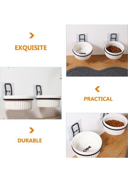 Siyah Stil Duvar Evcil Hayvan Mama Kasesi Su Monteli Asılı Yüzük Ding Kase Tutucu Kase Tencere Kedi Stand Askı Saksı Montaj Kuş (Yurt Dışından)