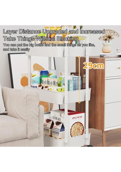 Siyah Stil Tekerlekli Organizer Ev Aksesuarları ile Çok Katlı Atıştırmalık Saklama Rafı Mutfak Banyo Yatak Odası Depolama Rafı Trolley (Yurt Dışından) fırsatları