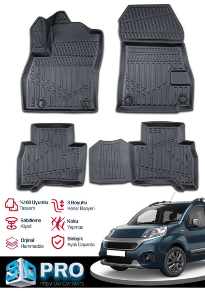Fiat Fiorino 3D Pro Havuzlu Paspas 2023 Üzeri A+ Kalite