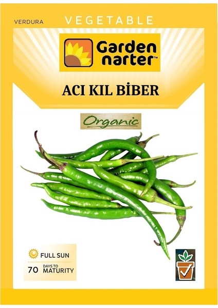 Garden Narter Acı Kıl Biber Tohumu - Paket 100 Tohum