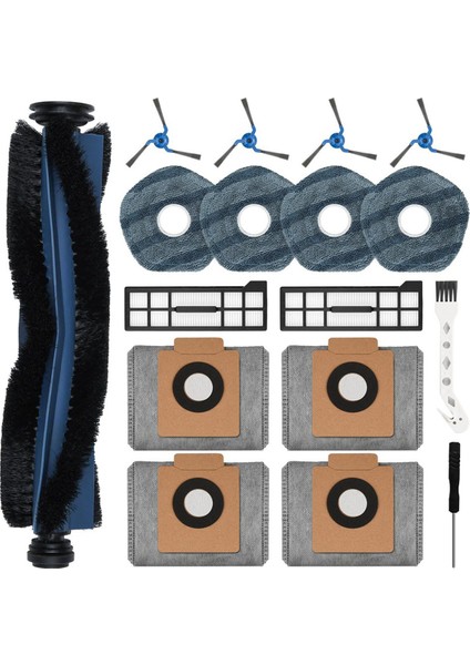 X10 Pro Omni Robot Süpürge Için, Yıkanabilir ve Tekrar Kullanılabilir Ana Yan Fırça Hepa Filtre Paspas Bezi Toz Torbaları (Yurt Dışından)