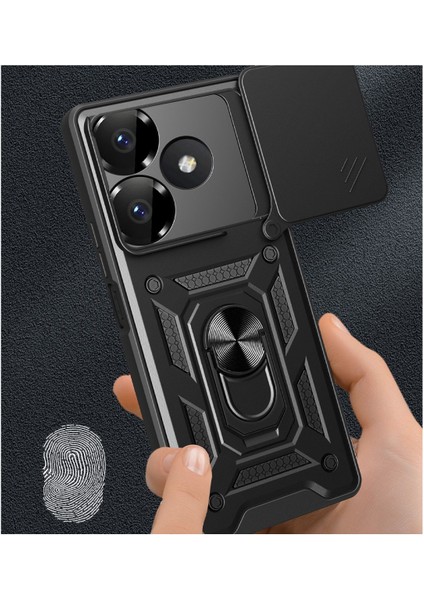 Xiaomi Redmi 13 4g ile Uyumlu Kılıf Pars Lens Sürgülü Yüzüklü Standlı Korumalı Kılıf modelleri