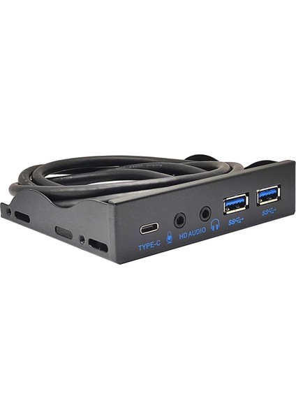 Aquagen Usb3.2 Gen2 2xusb A + 1xtype-C + Ses ve Mikrofon 3.5" Kasa Adaptörü