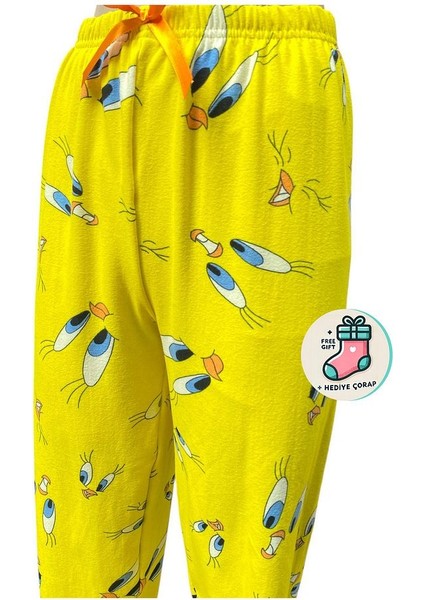 Lüx Unisex Mikro Süet Cepsiz Pijama Altı Tek Alt S7 - Çorap Hediyeli.