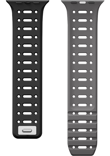 Watch 10 46MM Redclick KRD-124 Silikon Kordon Terletmeyen Delikli Strap Kayış