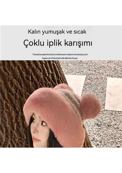 Sonbahar ve Kış Artı Kadife Kadın Örme Şapka (Yurt Dışından)