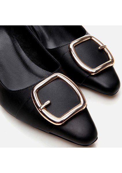 01AYH297880A100 Deri Siyah Kadın Stiletto