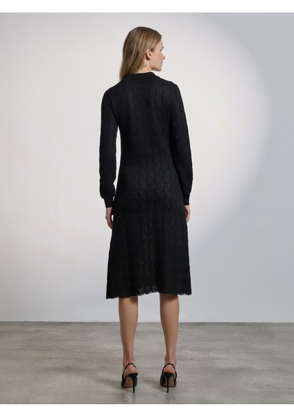Kadın Triko Elbise-Örme-Siyah modelleri
