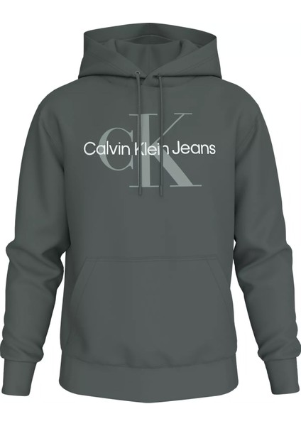 Erkek Kapüşonlu Sweatshirt - Gri