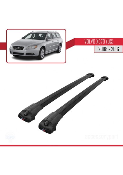 Volvo XC70 (Us) 2008-2016 Arası ile Uyumlu Ace-1 Ara Atkı Tavan Barı Siyah fırsatları
