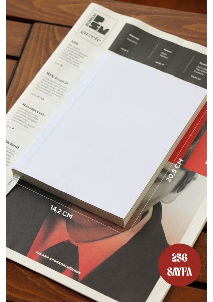 Geçmeli ve Cepli Defter Yedeği A5 Ivory 128 Yaprak
