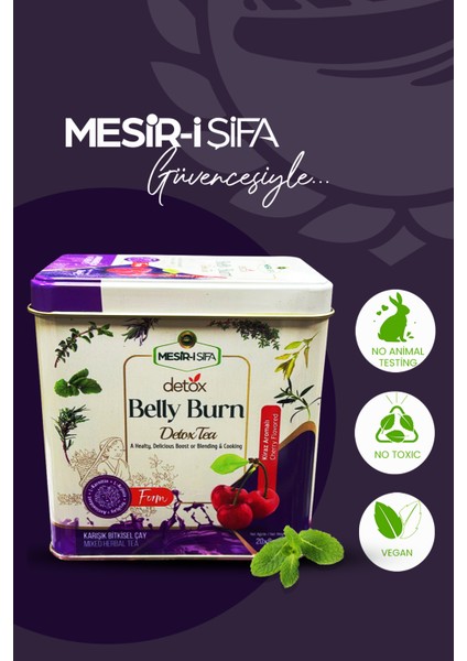 Belly Burn Detox Çayı 8gr 20'li 3'lü Kutu Doğal Detoks Tea