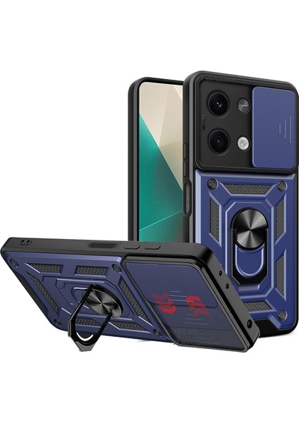 Xiaomi Redmi Note 13 Pro 5g ile Uyumlu Kılıf Pars Lens Sürgülü Yüzüklü Standlı Korumalı Kılıf