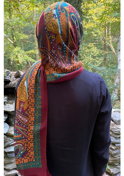 70*180 cm Pamuk Şal - Tulip Bordo
