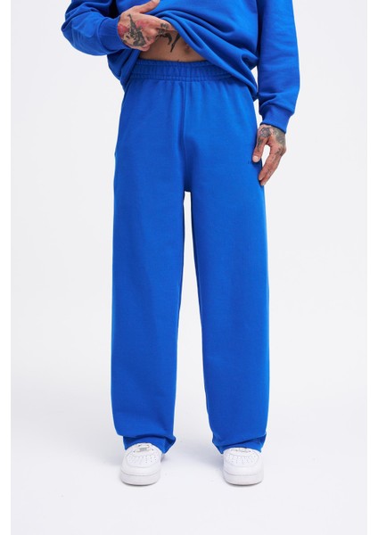 Erkek Basic Diagonal Baggy Açık Mavi Eşofman Altı