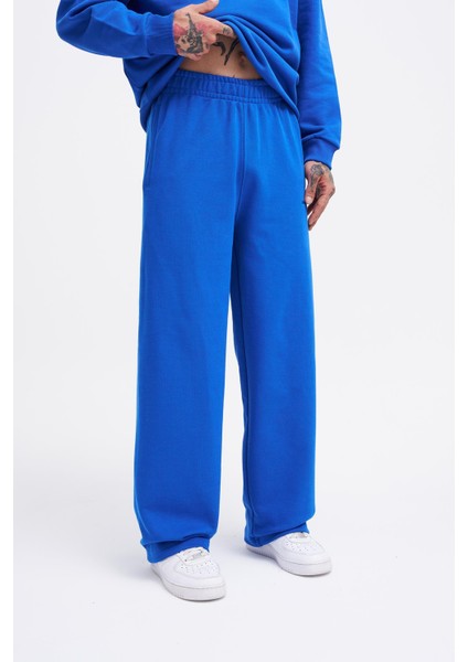 Erkek Basic Diagonal Baggy Açık Mavi Eşofman Altı