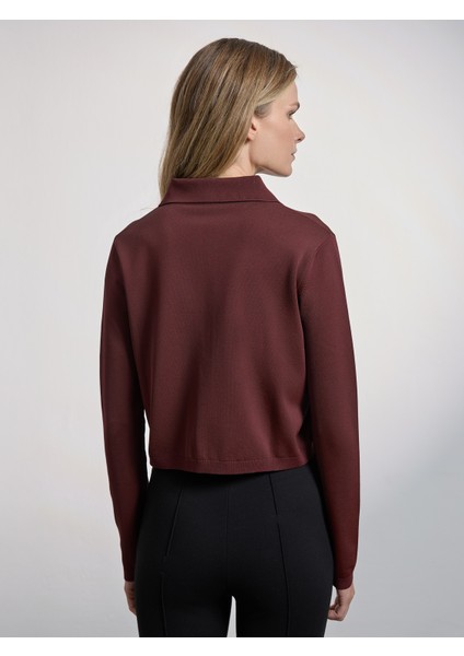 Kadın Slım Fıt Triko Hırka-Bordo fırsatları