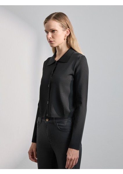 Kadın Slım Fıt Triko Hırka-Siyah fiyatları